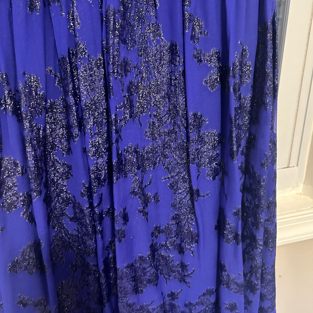 Monique Lhuillier Strappy Floral Midi Dress Size 12 - Picture 3 of 4
